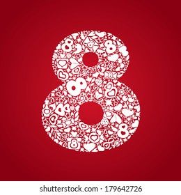 March 8 is composed of romantic shapes