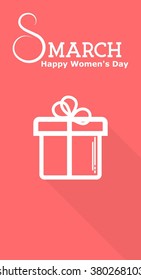 March 8 creative design. gift on Women's Day. March 8 design. Illustration