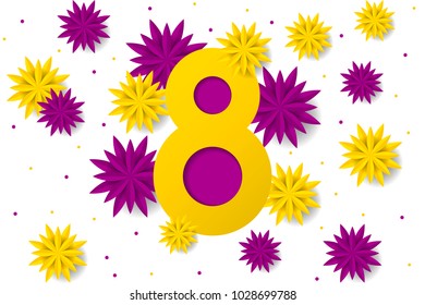 March 8 creative poster. International Women's Day. Vector illustration.