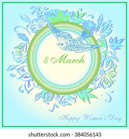March 8, flowers, card