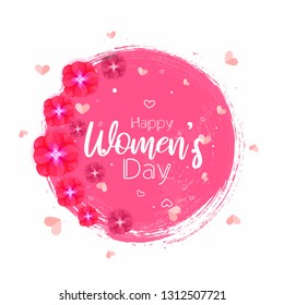 March 8 greeting card. Background template for International Women's Day.sale offer banner Vector illustration leaves and flowers