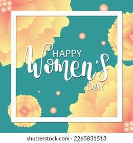 March 8 greeting card. Background template for International Women's Day. Vector illustration.