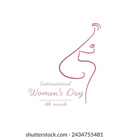 March 8 greeting card. Background template for International Women's Day. Vector illustration.