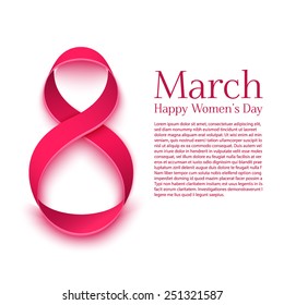 March 8 greeting card. Background template for International Womans Day. Vector illustrational