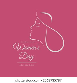 March 8 greeting card. Background template for International Women's Day. Vector illustration.