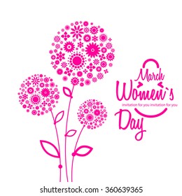 March 8 greeting card. Background for Woman`s Day