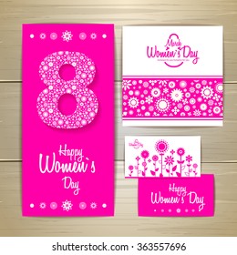 March 8 greeting card. Background for Woman`s Day