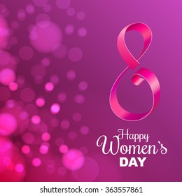 March 8 greeting card. Background for Woman`s Day