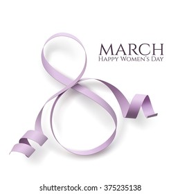 March 8 greeting card. Background template for International Womens Day. Vector illustration.