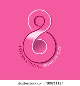 March 8 greeting card. Background template for International Women's Day. 