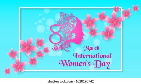 March 8 greeting card / Happy Women's Day celebrations concept / Happy Women's Day greeting card, gift card.