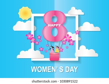 March 8 greeting card / Happy Women's Day celebrations concept / Happy Women's Day greeting card, gift card.