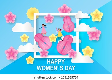 March 8 greeting card / Happy Women's Day celebrations concept / Happy Women's Day greeting card, gift card.