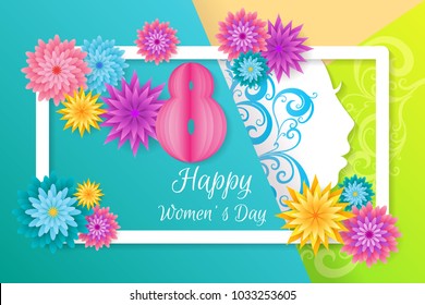 March 8 greeting card / Happy Women's Day celebrations concept / Happy Women's Day greeting card, gift card.