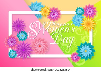 March 8 greeting card / Happy Women's Day celebrations concept / Happy Women's Day greeting card, gift card.