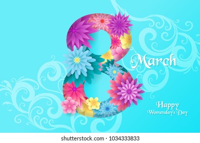 March 8 greeting card / Happy Women's Day celebrations concept / Happy Women's Day greeting card, gift card.