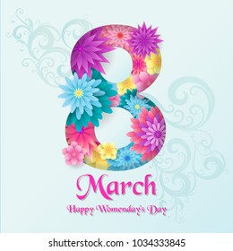 March 8 greeting card / Happy Women's Day celebrations concept / Happy Women's Day greeting card, gift card.