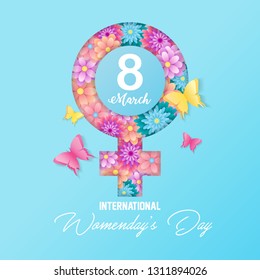 March 8 greeting card / Happy Women's Day celebrations concept / Happy Women's Day greeting card, gift card.