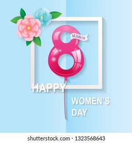 March 8 greeting card / Happy Women's Day celebrations concept / Happy Women's Day greeting card, gift card.