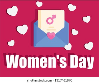 March 8 greeting card. International Woman's Day. vector.
