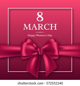 March 8 greeting card for International Womans Day. Vector illustration.