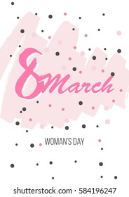March 8 Happy womans day greeting card. Vector illustration EPS10