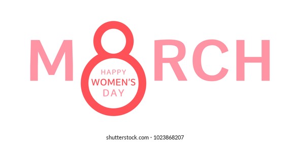 March 8  Happy Women's Day stylized title, header