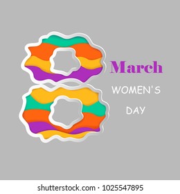 March 8 is a holiday. International Women's Day.Vector illustration, postcard, poster.