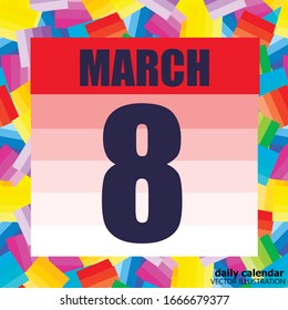 March 8 icon. For planning important day. Banner for holidays and special days. March 8 illustration. Vector.