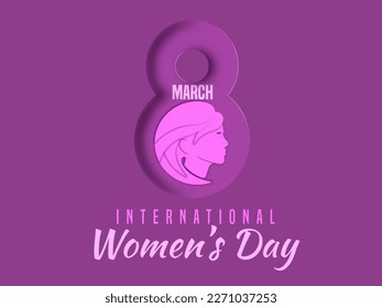 March 8 international women’s day with women’s silhouette and illustration flowers. Background illustration vector women’s day, design for banner, flyer or another projects 