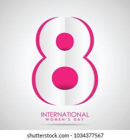 March 8. International Women's Day greeting card paper cut for your design. vector illustration