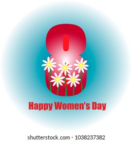 March 8 international women's day background. Vector illustration.