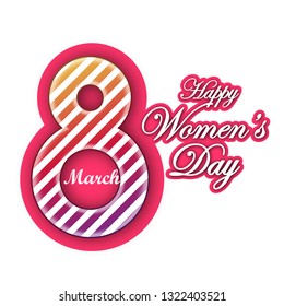 March 8. International Women's Day. Vector holiday illustration. Number eight. Modern banner design. Feminism concept - Vector