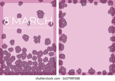 March 8 is international women's day. Holiday illustration. Cute vector illustration with flying colors. The 
vertical design format is ideal for a web banner, invitation, or greeting card. EPS10.