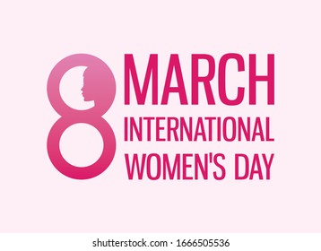 March 8 International Women's Day vector. Women's rights concept. Number eight with female face vector. Women's Day Poster, March 8. Important day