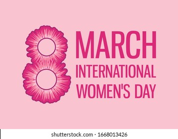 March 8 International Women's Day vector. Women's rights concept. Floral number eight vector. Womens Day Poster, March 8. Important day