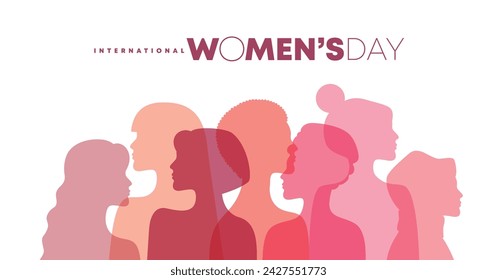 March 8, International Women's Day. Vector illustration group of women in flat style design.