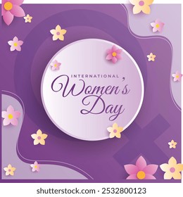 Banner da promoção do Dia Internacional das Mulheres de 8 de março para demonstração do produto. 