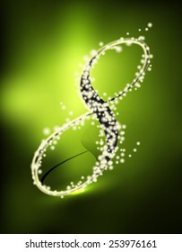 March 8 International Women's Day perfect green background burning bokeh vector