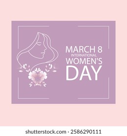 March 8 International Women's Day Celebration Honoring Women with Floral and Feminine Designs