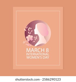 March 8 International Women's Day Celebration Honoring Women's Achievements and Promoting Gender Equality with Floral Elements