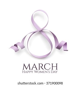 March 8 international women's day background. Greeting card template. Vector illustration.