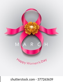 March 8 international womens day card. Vector illustration.