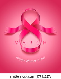 March 8 international womens day card. Vector illustration.