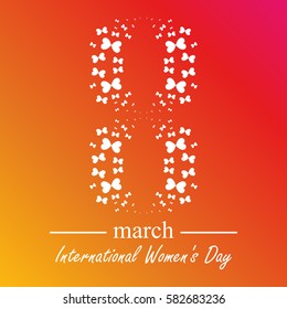 March 8 international women's day. Vector illustration greeting card concept