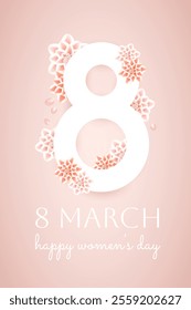 March 8, postcard, 3d flowers, international womens day.