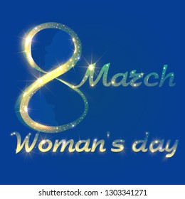 March 8, sparkles, greeting card, women, day