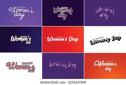 Diseño tipográfico del 8 de marzo con texto del Día de la Mujer Feliz
