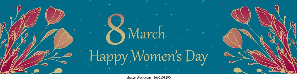 March 8 vector banner International Women's Day