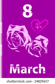 March 8 Vector Greeting Card